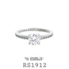 925 Sterling Silver CZ Solitaire Engagement Ring