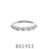 925 Sterling Silver CZ Half Eternity Ring