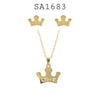 Stainless Steel Crown Necklace & Earrings Set