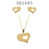 Stainless Steel Hearts Necklace & Earrings Set