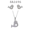 Stainless Steel Sparrows Necklace & Earrings Set