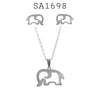 Stainless Steel Elephants Necklace & Earrings Set