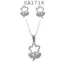 Stainless Steel Flower Necklace & Earrings Set