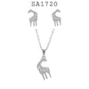 Stainless Steel Giraffe Necklace & Earrings Set