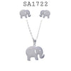 Stainless Steel Elephant Necklace & Earrings Set
