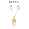 Stainless Steel Pineapple Necklace & Earrings Set