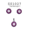 925 Sterling Silver CZ Black Rhodium Pendant & Earrings Set