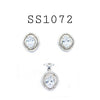 925 Sterling Silver CZ Pendant&  Earrings Set
