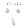 925 Sterling Silver CZ Pendant & Earrings Set