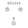 925 Sterling Silver CZ Pendant & Earrings Set