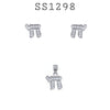 925 Sterling Silver CZ Life Symbol Pendant & Earrings Set