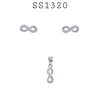 25 Sterling Silver Infinity CZ Pendant & Earring Set