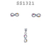 25 Sterling Silver Infinity CZ Pendant & Earring Set