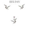 925 Sterling Silver CZ Bird Pendant & Earring Set